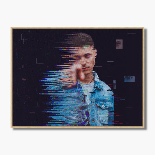Custom Glitch Photo Wall Art | Personalized Framed Canvas