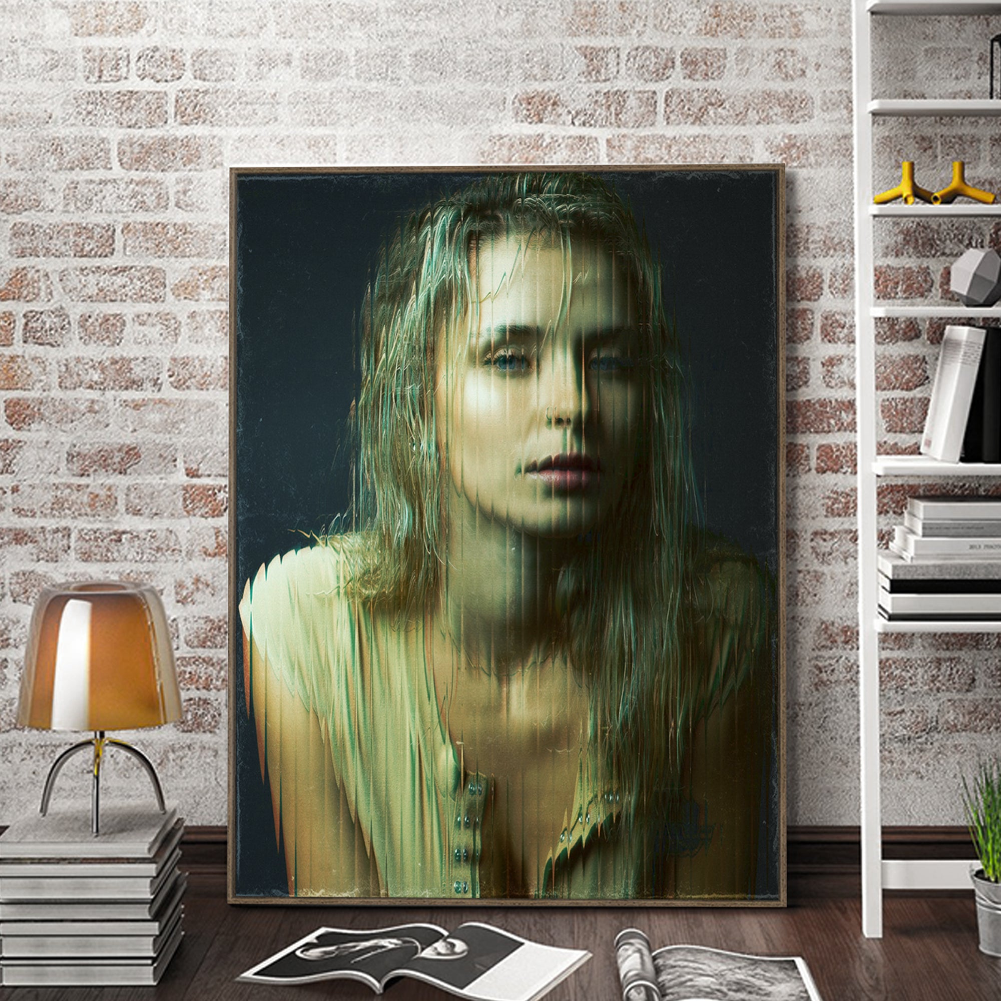 Custom Fractal Glass Art displayed as framed portrait room decor with a layered glass-effect visual style.