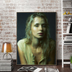 Custom Fractal Glass Art displayed as framed portrait room decor with a layered glass-effect visual style.