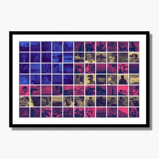 Custom Duotone Photo Grid Wall Art | Personalized Framed Canvas
