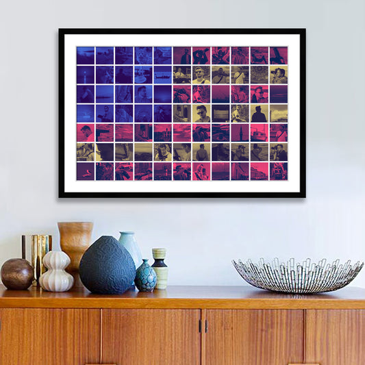 Custom Duotone Photo Grid Wall Art | Personalized Framed Canvas